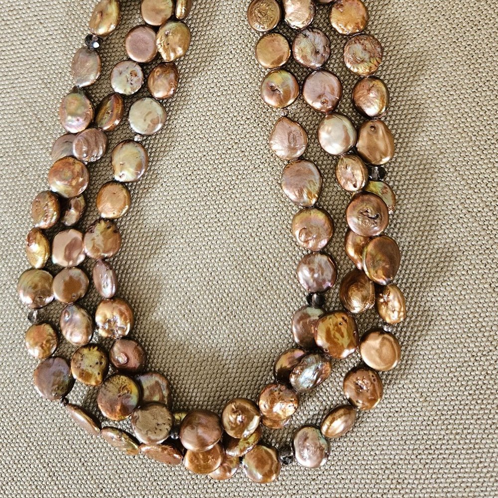 SALE! Silpada bronze coin pearl necklace
